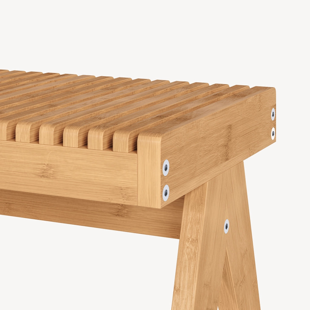Panca da Scarpe Lasdarvoo Seduta in Bambù Naturale 120 x 35 x 45 cm [en.casa]