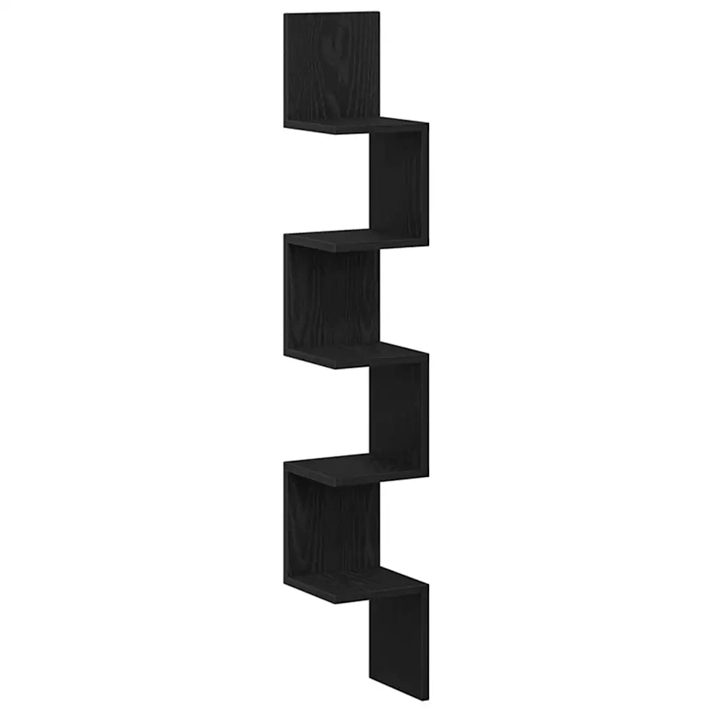 Mensola | Ripiano | Scaffale angolare con lo scaffale Rovere Nero 20 x 20 x 127,5 cm
