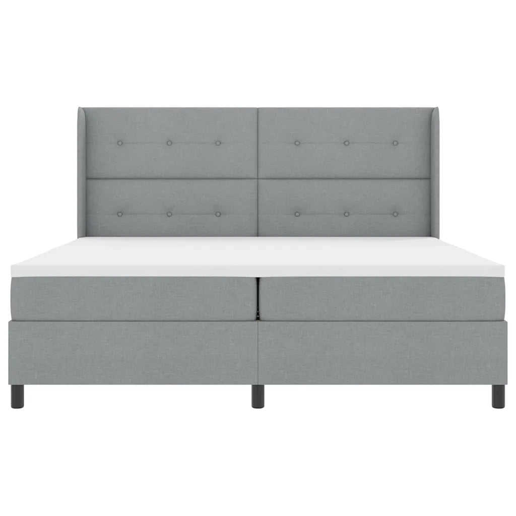 Letto a Sorgente LED Grigio chiaro 200 x 200 cm Tessuto 3343525