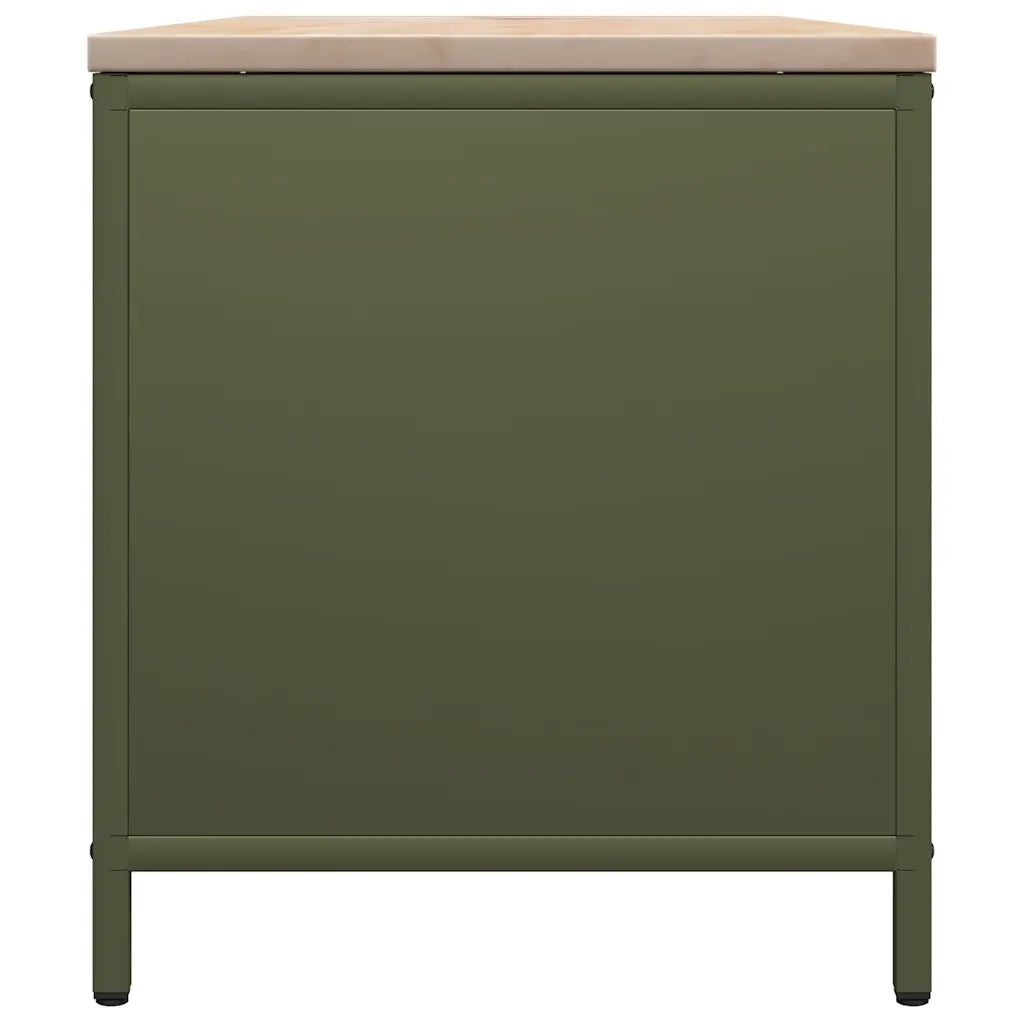 vidaXL Rastrelliera Legna da Ardere con Piano Verde Oliva 100x40x60 cm