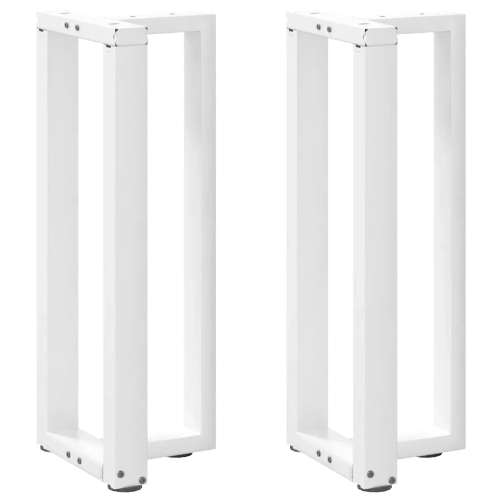 Gambe per Tavolo Consolle a Forma di T 2 pz Bianche 25x28x(72-73) cm Acciaio
