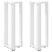 Gambe per Tavolo Consolle a Forma di T 2 pz Bianche 25x28x(72-73) cm Acciaio