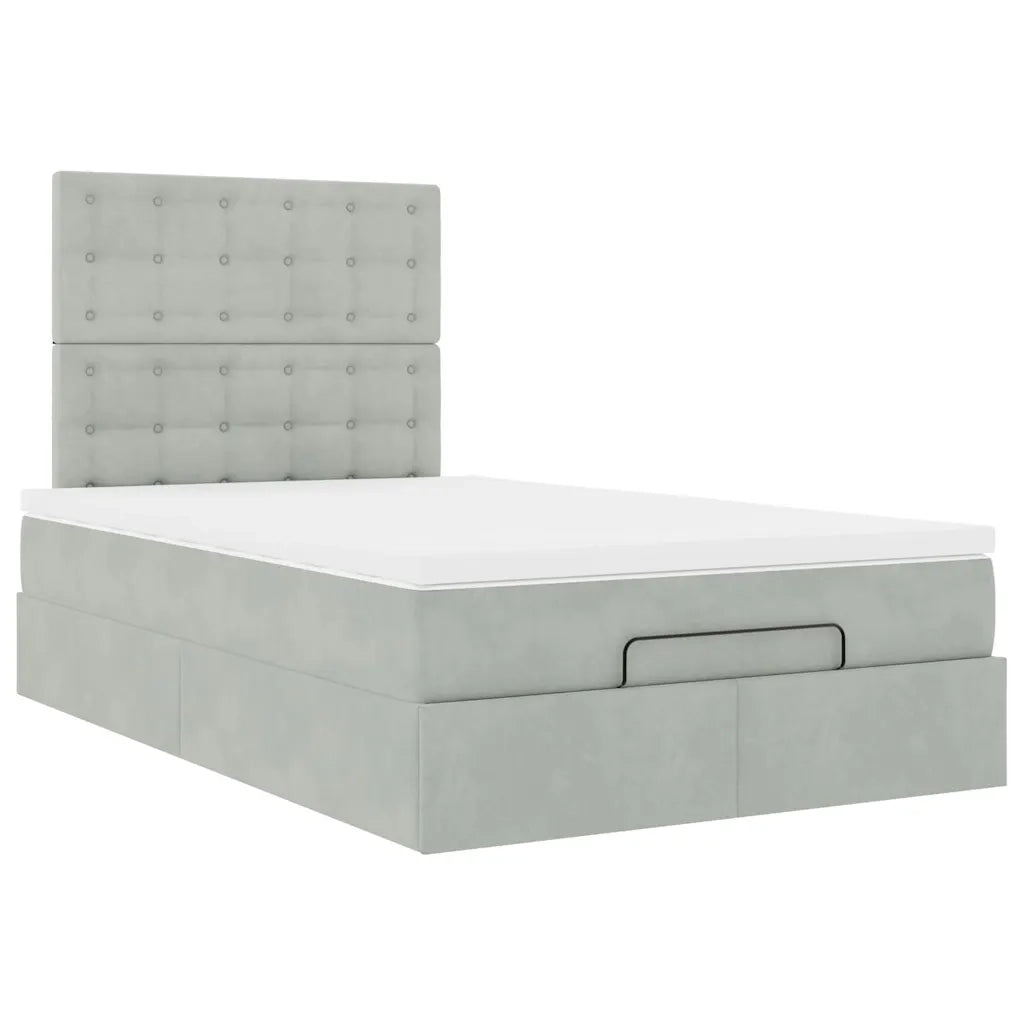 Struttura Letto Pouf con Materassi 120x200 cm Velluto 3313607