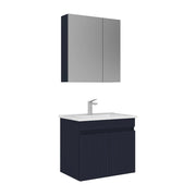 Set mobile lavabo con specchio (2 pezzi) "Tivoli 65" - 65 x 45 x 57 cm - Blu navy opaco