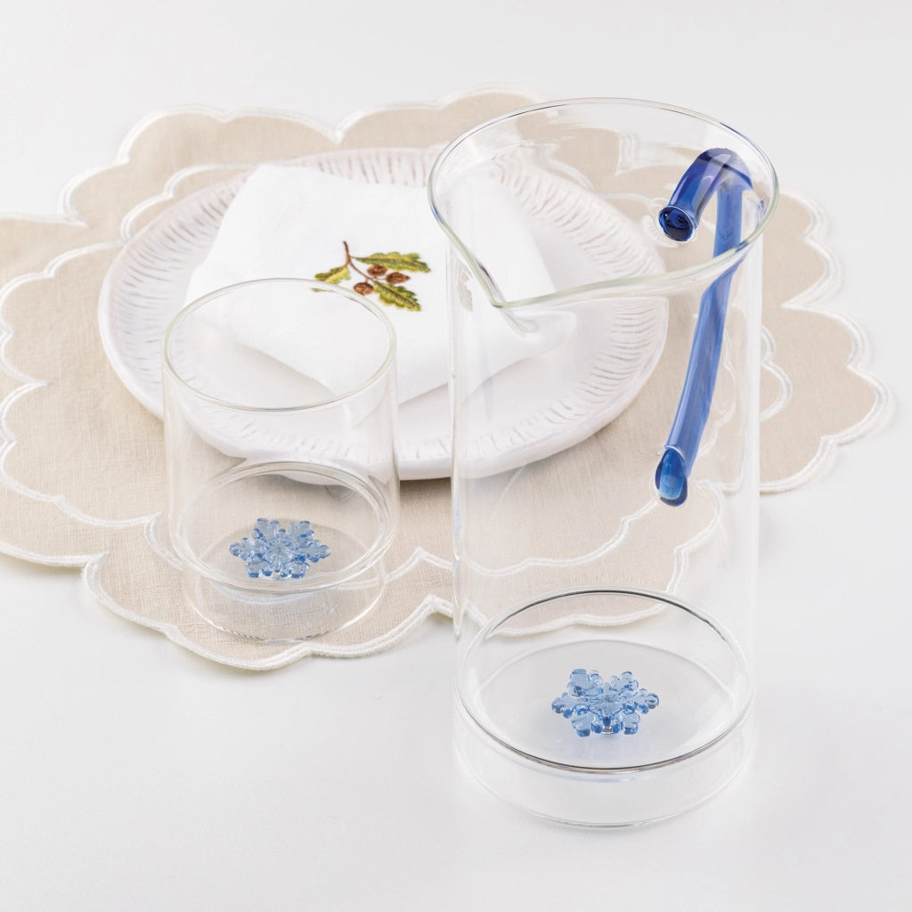 Teca Winter Game Artigianale con Decorazione Fiocco di Neve, Elemento d'Arredo Tematico Invernale Esclusivo Fatto a Mano, Design Elegante
