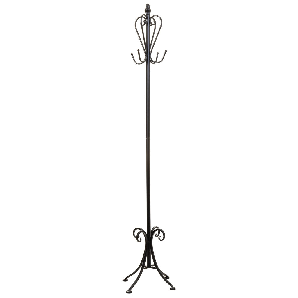Appendiabiti con portaombrelli in ferro battuto bianco 26x26x178h cm