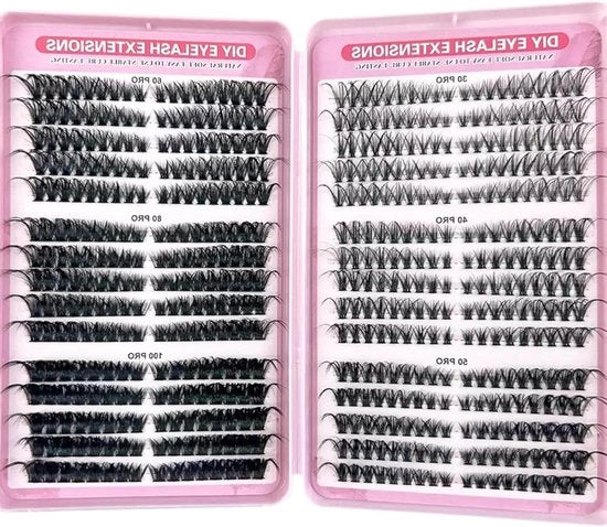 Wimpers Individuali 540 pezzi naturale - Estensioni ciglia russe misto 8-16 mm - Wimpers cluster DIY - Ultra leggere per ragazze e donne