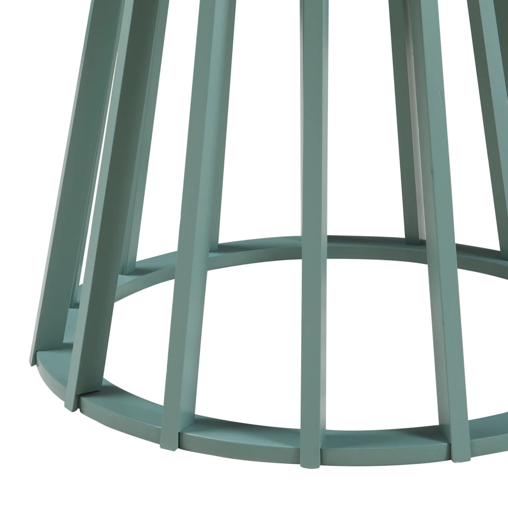 Tavolo da pranzo 76 x diametro 80 cm effetto rovere verde pastello 03_0011101