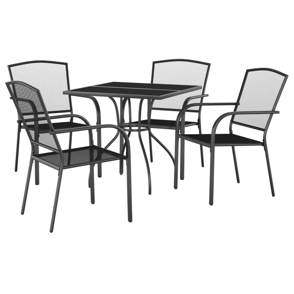 Set da Pranzo da Giardino 5 pz in Acciaio Antracite 3187966