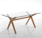 Tavolo in vetro temprato trasparente cm H.75,5 x L.180 x P.90