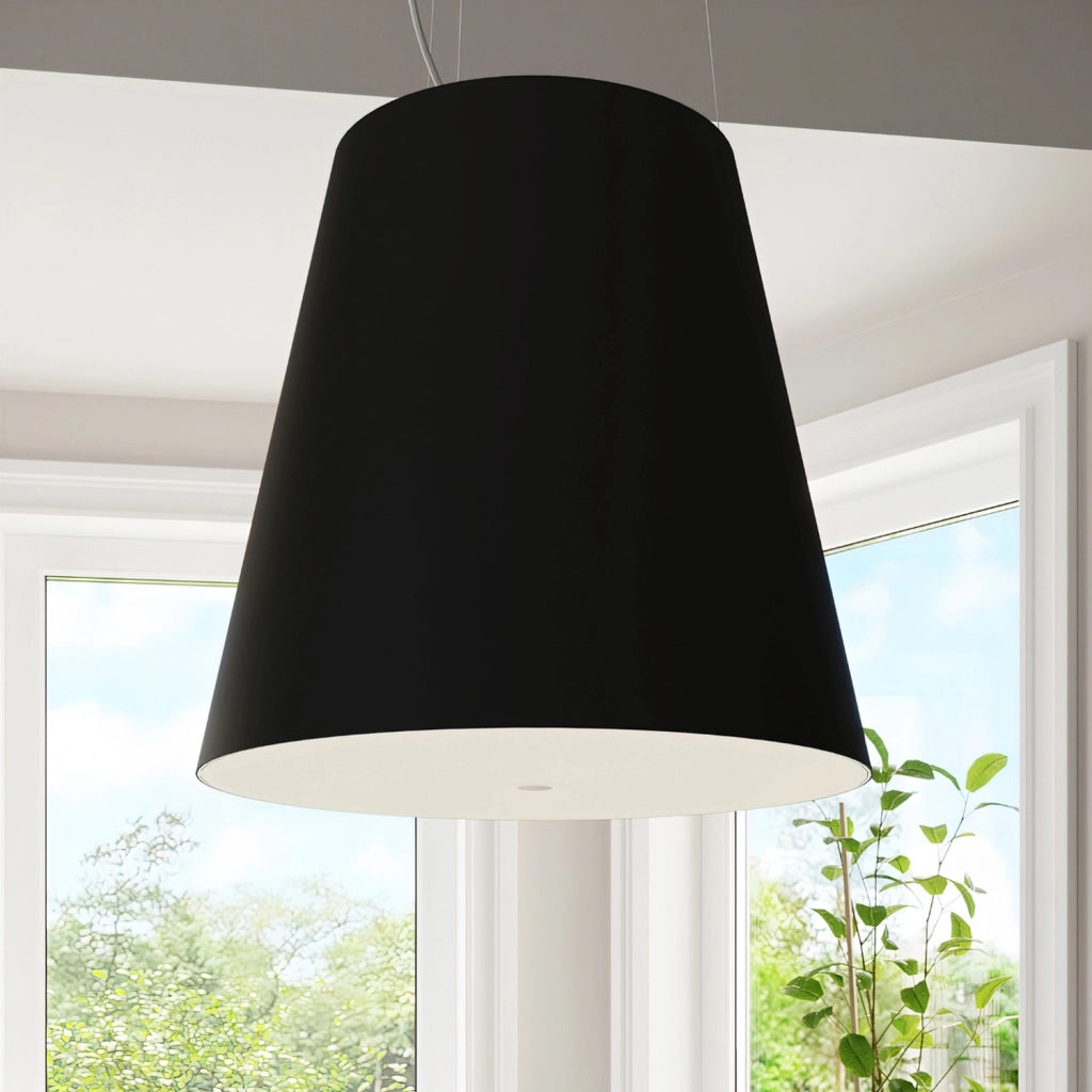Lampadario moderno nero a 3 luci E27 serie GENEVE 50x50x140 cm