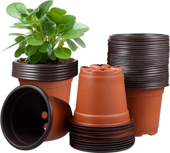 50 pezzi di vasi di plastica per piante in crescita 12 cm - vaso per piante grasse e semi - vaso respirante per interno ed esterno - giardino, camera e serra