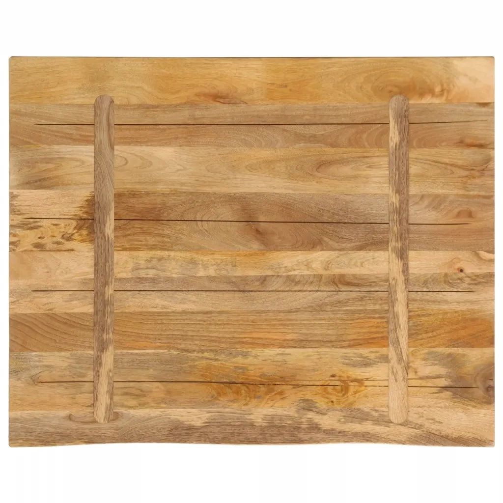 Piano Tavolo 90x80x2,5 cm Bordi Vivi Legno di Mango Grezzo 370363