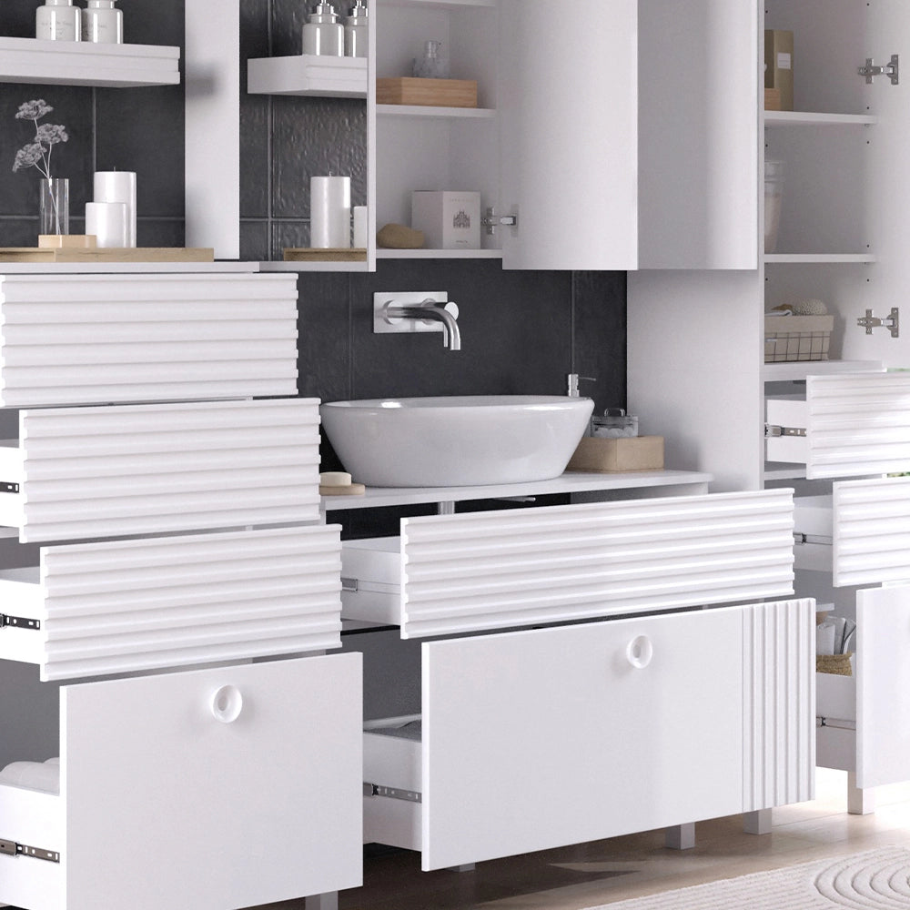 Vicco Set di mobili da bagno Bianco 4 parti