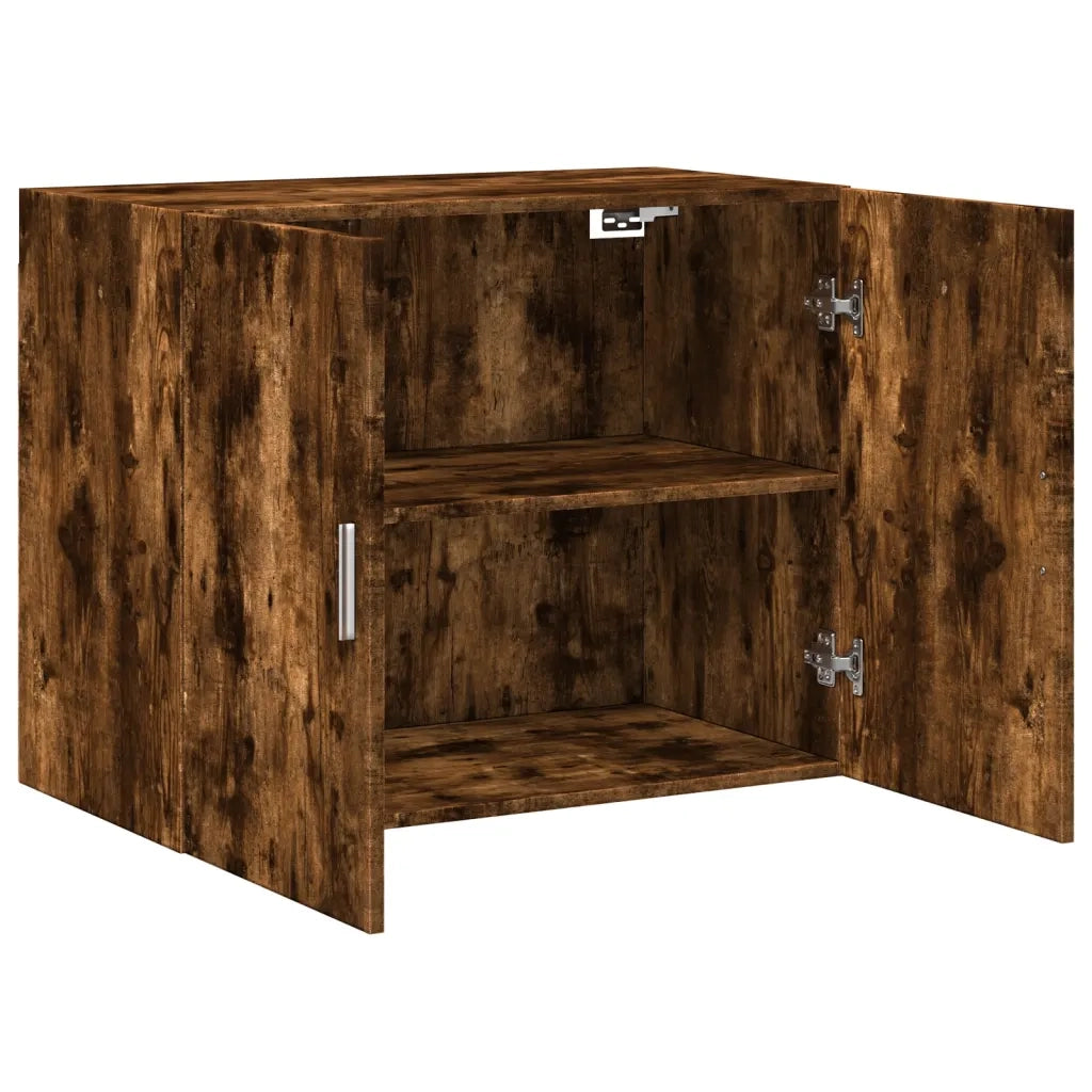 Mobile contenitore salvaspazio a parete 80 x 42,5 x 64 cm design moderno legno composito finitura rovere affumicato 02_0049503