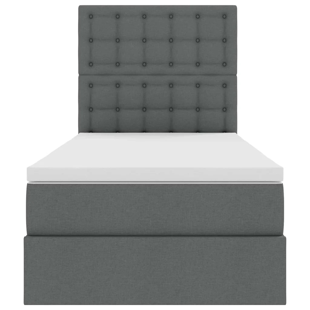 Letto con contenitore e materasso Grigio scuro 100 x 200 cm