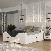 Letto Matrimoniale Siwwa, Letto Matrimoniale Dimensione Materasso 160x200 cm, Bianco Crema