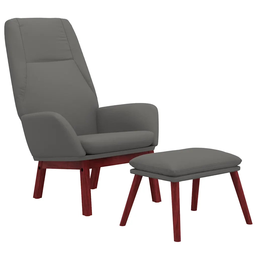 Divano Sedia-Poltrona Relax con Poggiapiedi Grigio Chiaro in Tessuto 235505