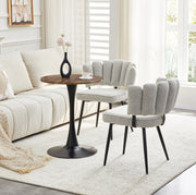 Set tavolo e sedie rotondo 60 cm in MDF effetto legno, 2 posti, nero e grigio