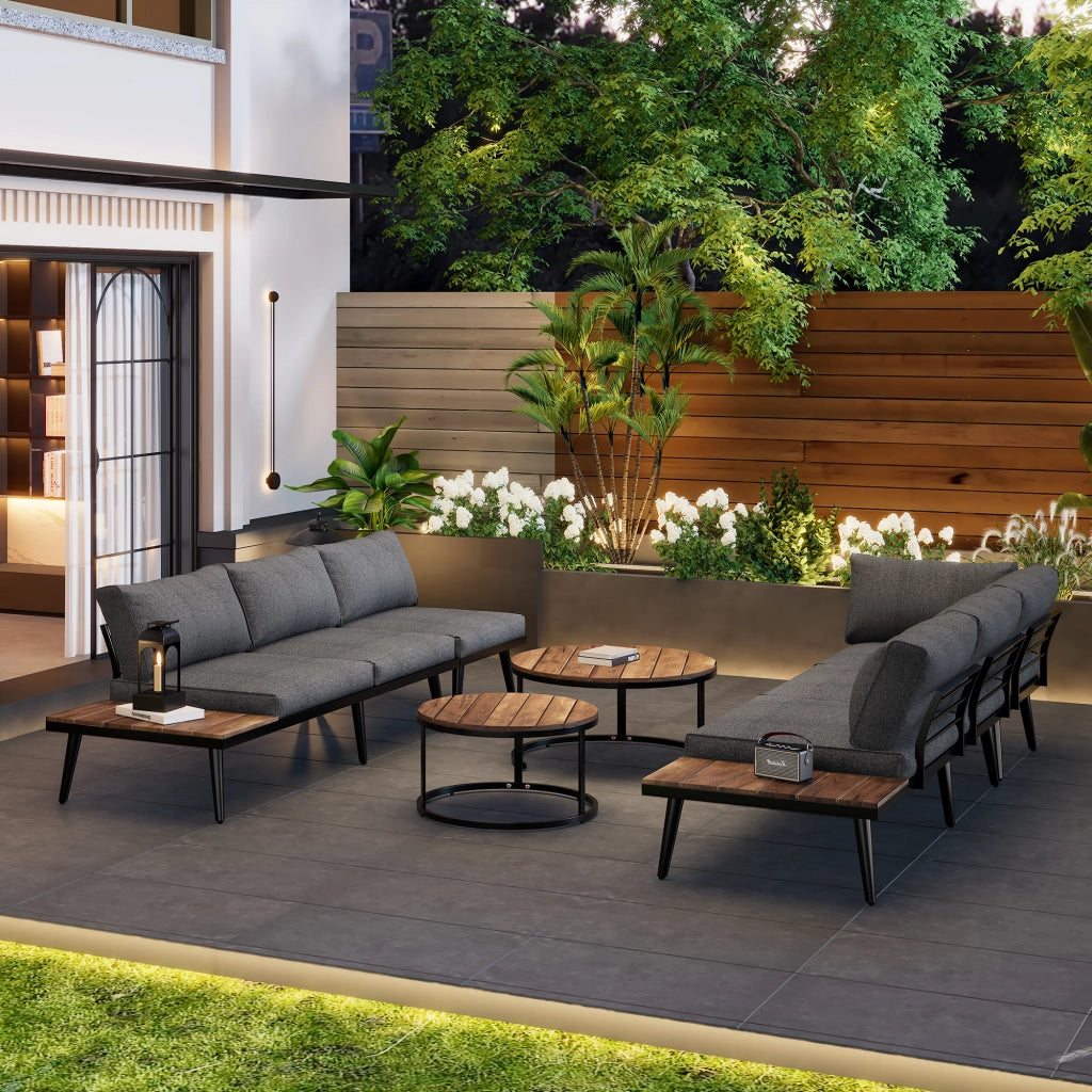 Set Salotto da Giardino 6 Pezzi con Tavolo ¨C MINIMAL ¨C Polyrattan, Esterno, Antracite