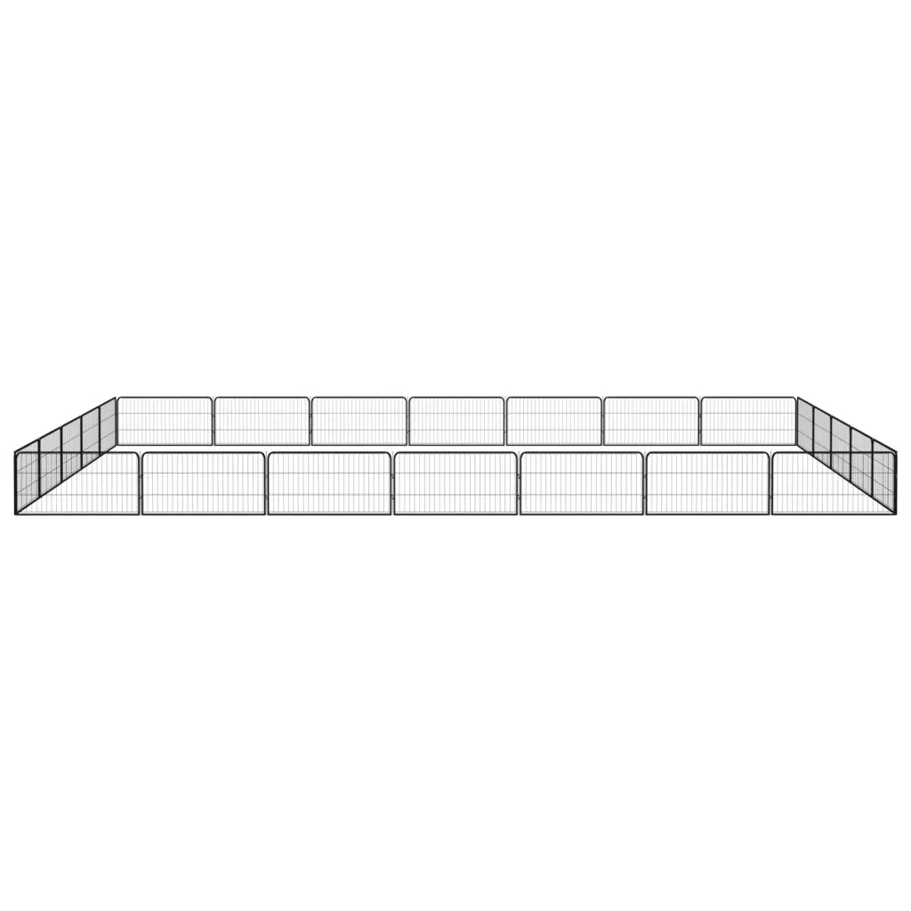 Box Cani 24 Pannelli Nero 100x50 cm Acciaio Verniciato Polvere CFW2189578