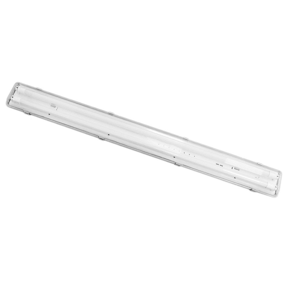 Trade Shop - Plafoniera Doppia Per Tubi Led T8 In Plastica Da 150cm Trasparente Impermeabile -
