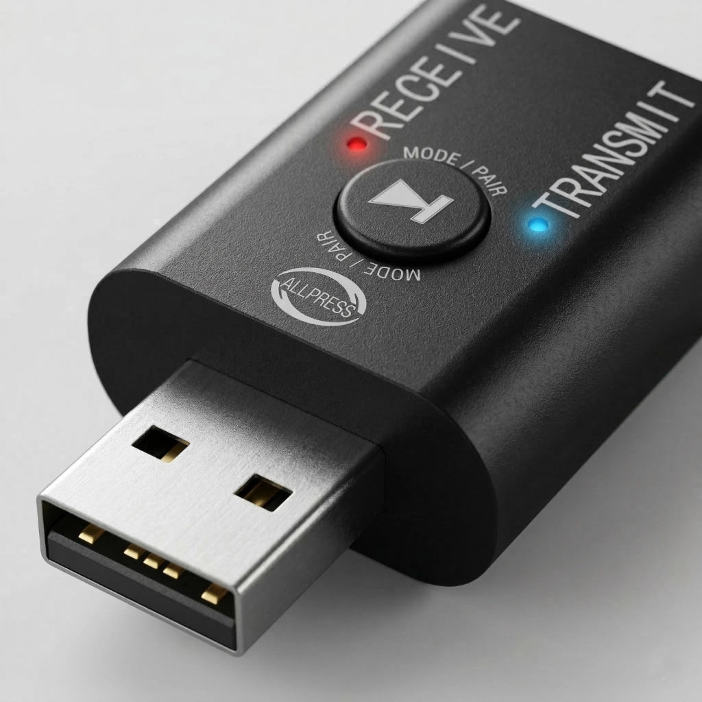 ADATTATORE USB BLUETOOTH 5.0 TRASMETTITORE RICEVITORE AUDIO PC TV AS-08127