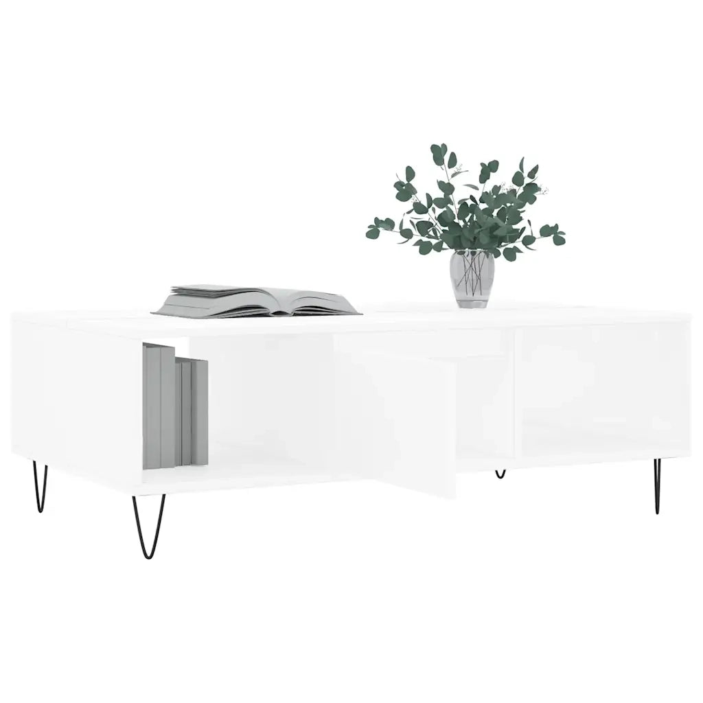 Tavolino da Salotto Bianco 104x60x35 cm in Legno Multistrato