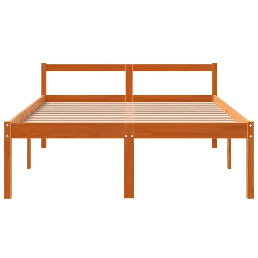 Letto per Anziani Marrone Cera 120x200cm Legno Massello di Pino
