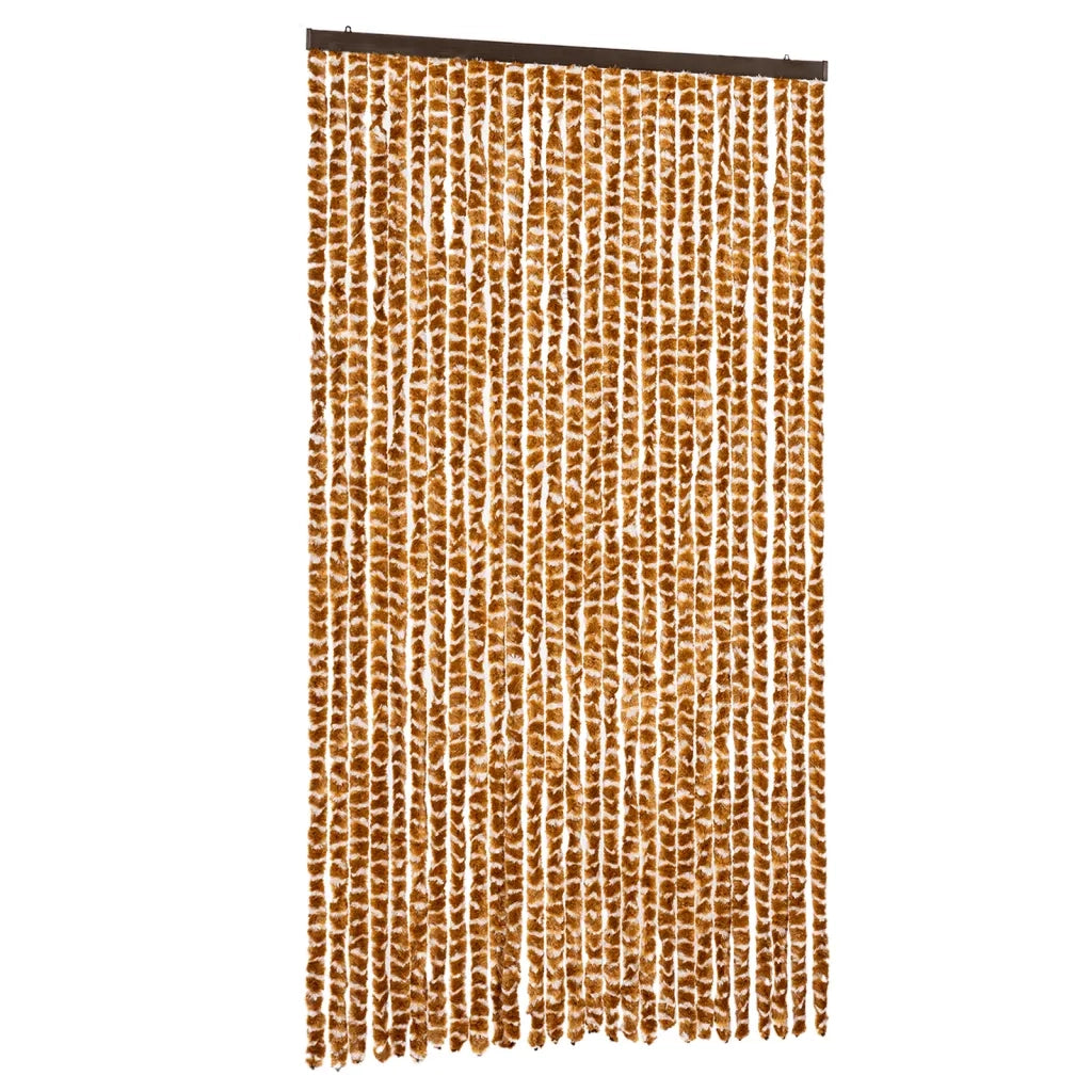 Tenda Antimosche Ocra e Bianca 118x220 cm in Ciniglia CFW6258394