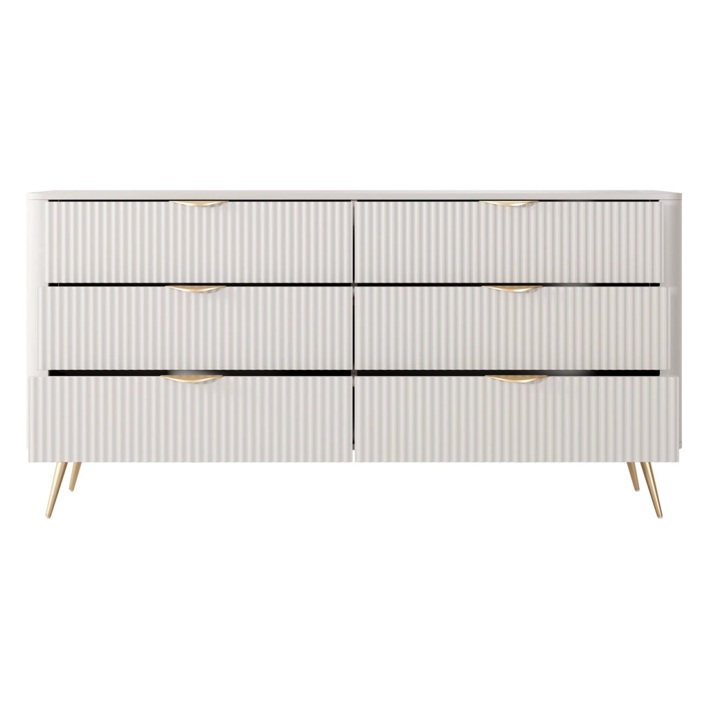 Madia Hali, Credenza 6 Cassetti, 163x38x81h cm Beige