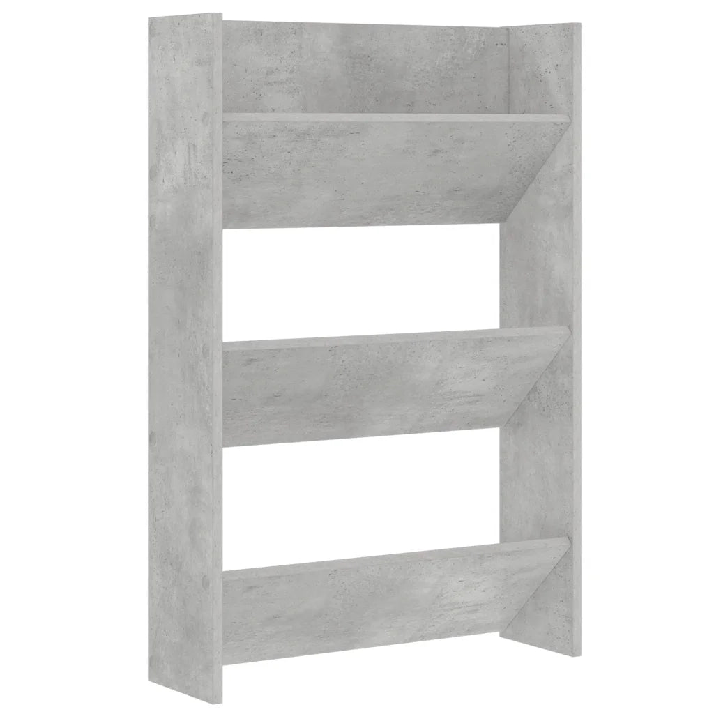 Scarpiere Muro 2pz Grigio Cemento 60x18x90cm Legno Multistrato 806768