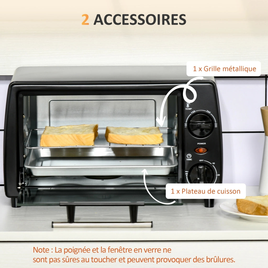 Forno Elettrico Mini 10 Litri ¨C zephmum ¨C Griglia e Vassoio, 100-230¡ãC, 36.5x26x22 cm