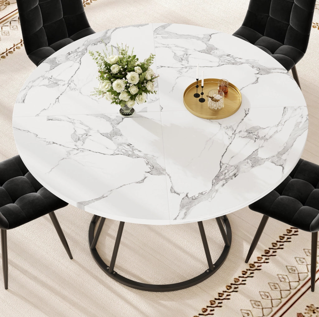 Set da pranzo 5 pezzi con 4 sedie e ripiano portaoggetti in MDF; metallo e velluto nero