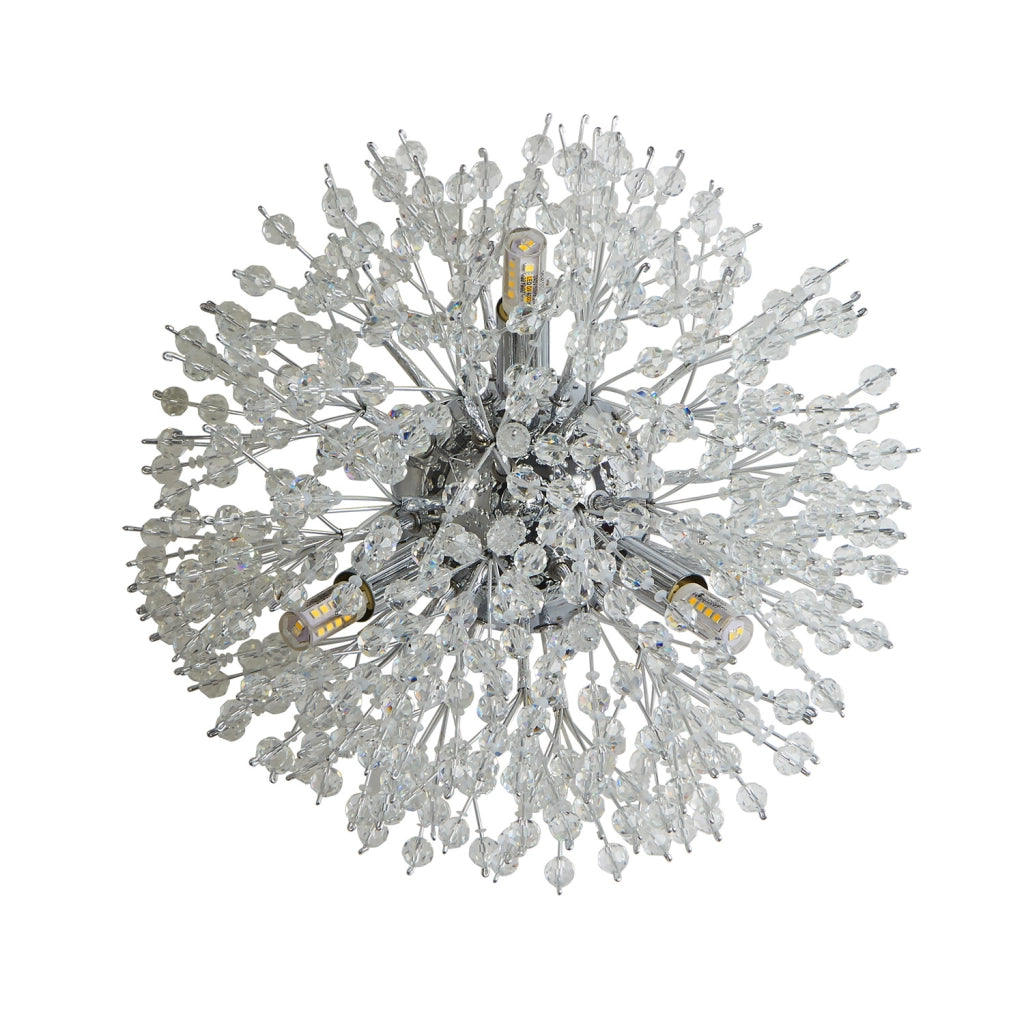Applique Sunburst 3Lt - Metallo cromato e perline di vetro