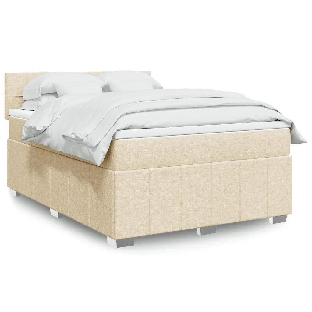 Giroletto a Molle con Materasso Crema 140x19 cm in Tessuto 3287068