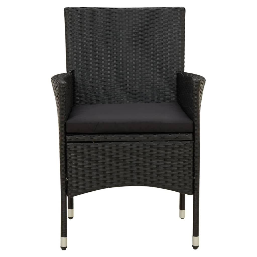 Salotto da esterno in 5 pezzi con cuscini in resina intrecciata nera 02_0014954