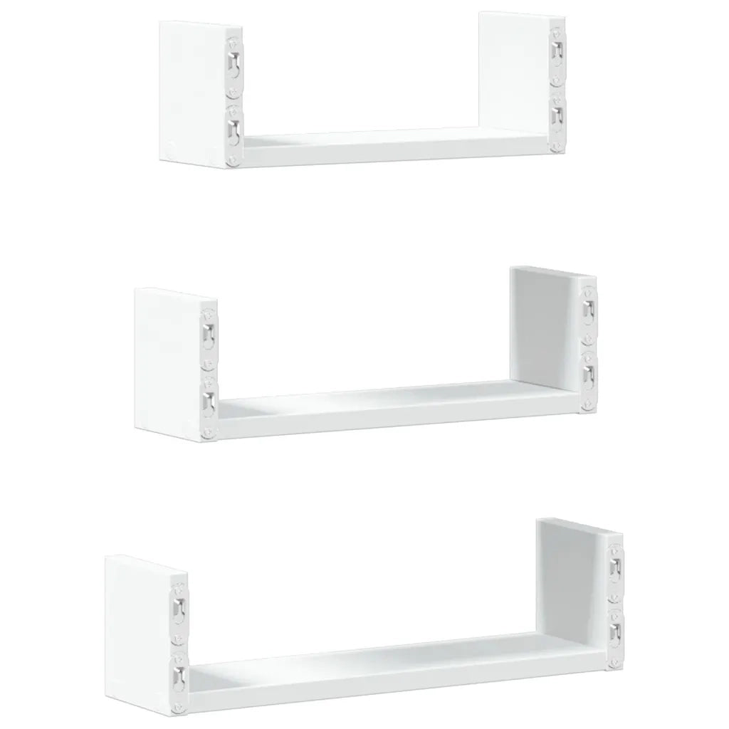 Mensole a Muro 3 pz-Set di 3 Scaffale a parete Bianche in Truciolato