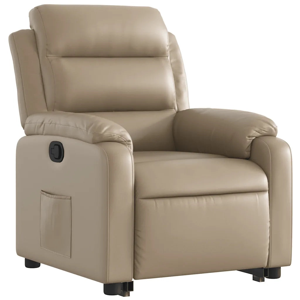 Poltrona Alzapersona Reclinabile Cappuccino in Similpelle 3205048