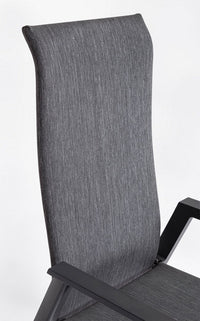 Set 4 Sedie con Braccioli da Giardino 59.5x72x111 cm in Alluminio Ethan Antracite