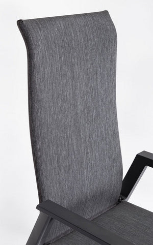 Set 4 Sedie con Braccioli da Giardino 59.5x72x111 cm in Alluminio Ethan Antracite