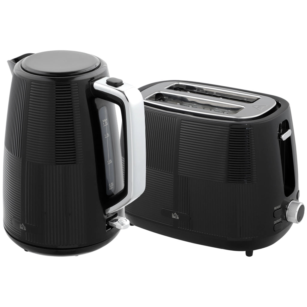 Bollitore e Toaster Set ¨C zephmum ¨C Acciaio Inossidabile, Nero, 1.7 L