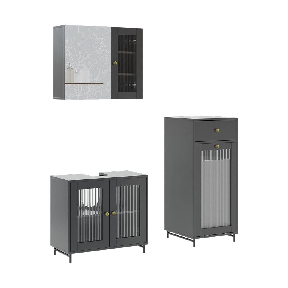 Vicco  Grigio 3 pezzi con unità midi