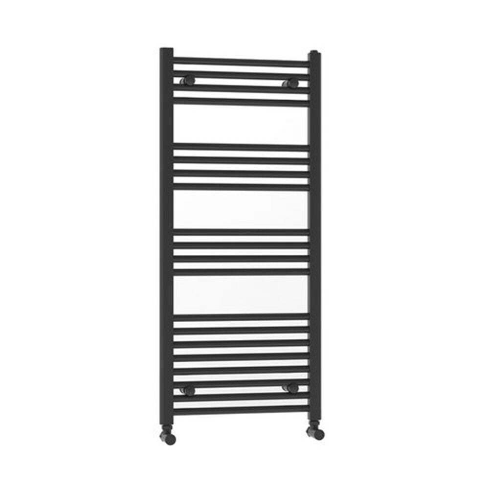 Termoarredo bagno H 112 x L 65 cm in acciaio nero opaco
