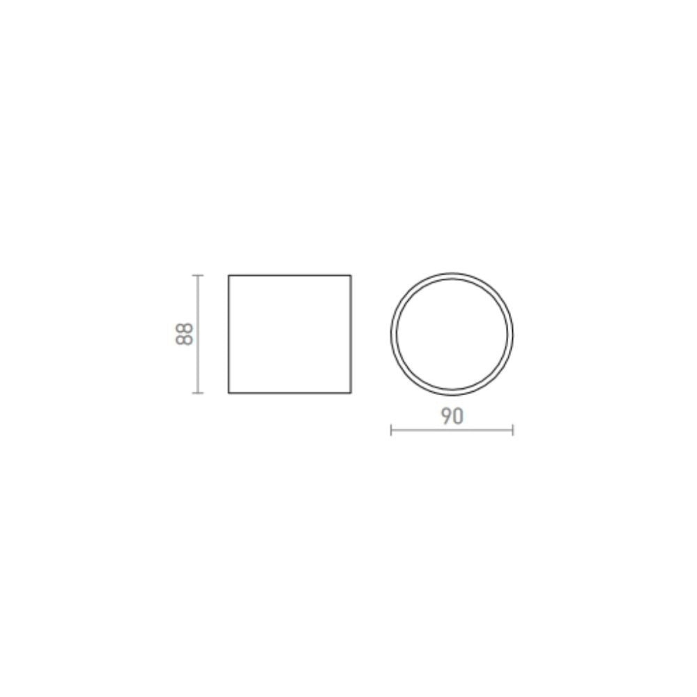 Lampada plafoniera SENZA R da soffitto grigio antracite vetro trasparente 230V LED 6W IP65  3000K