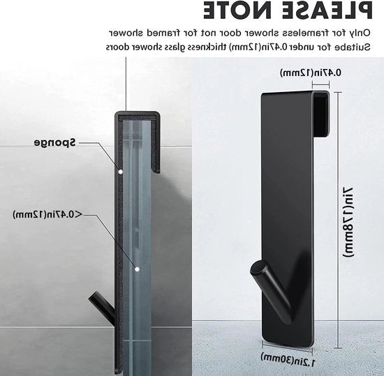 Due cabine doccia a muro da appendere in acciaio inossidabile nero retrattile - porta doccia senza maniglia (178cm)