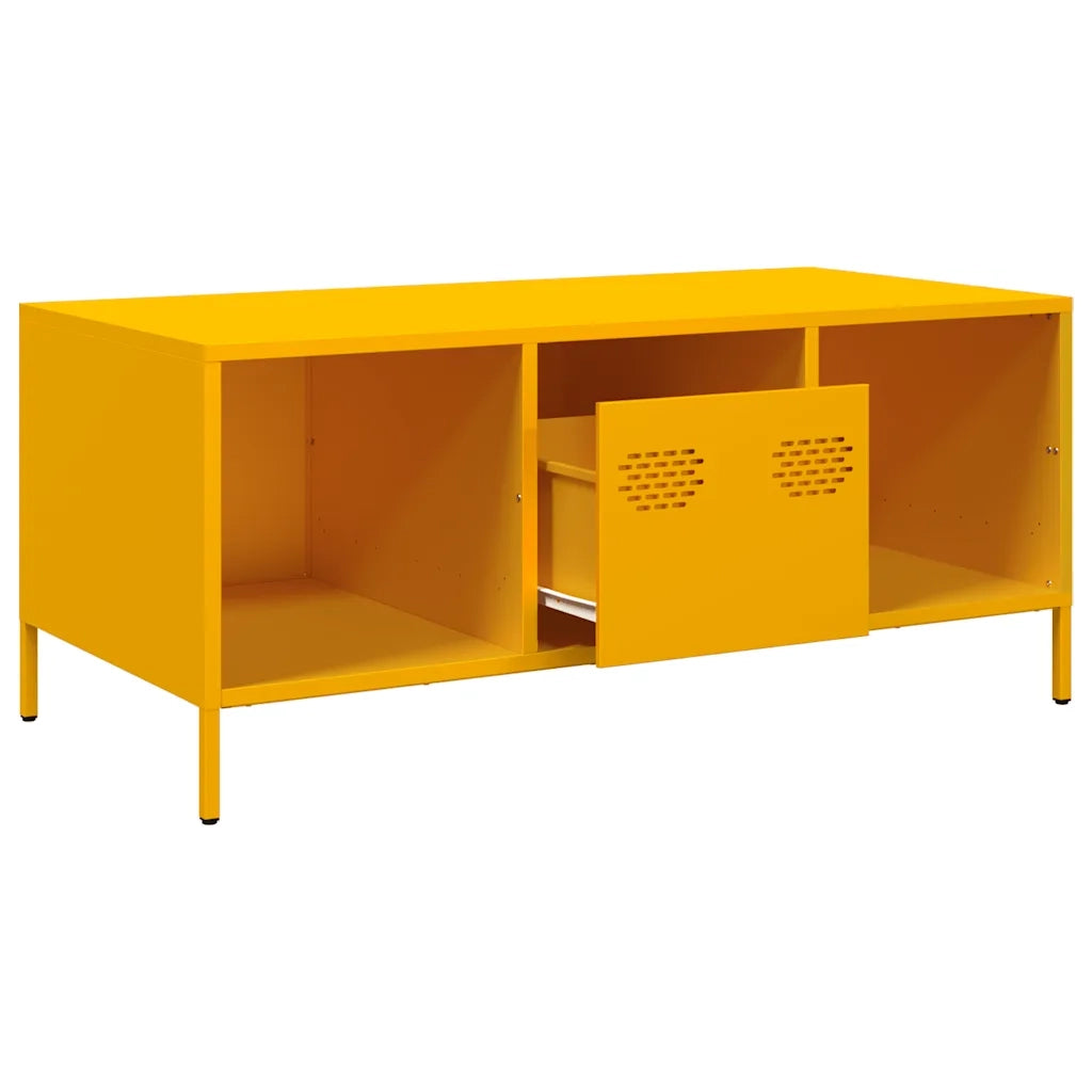 Tavolino Giallo 101,5x50x43,5 cm Acciaio Laminato a Freddo 851277