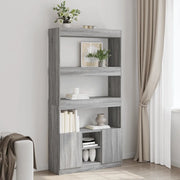 Credenza Grigio Sonoma 92x33x180 cm in Legno Multistrato 3309623