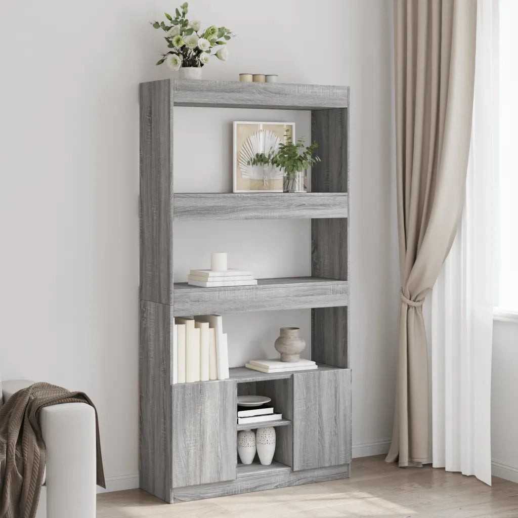 Credenza Grigio Sonoma 92x33x180 cm in Legno Multistrato 3309623