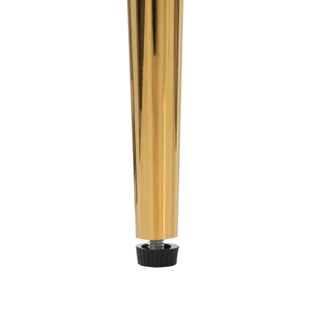 Set di 4 sedie da pranzo in velluto con gambe in metallo; beige e oro
